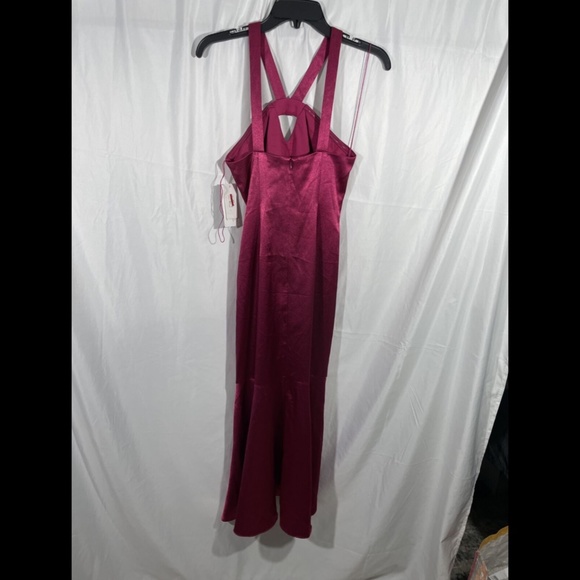 NEW $175 Aidan by Aidan‎ Mattox Liquid Satin Dress in Raspberry [SZ 0 ] - Picture 8 of 12